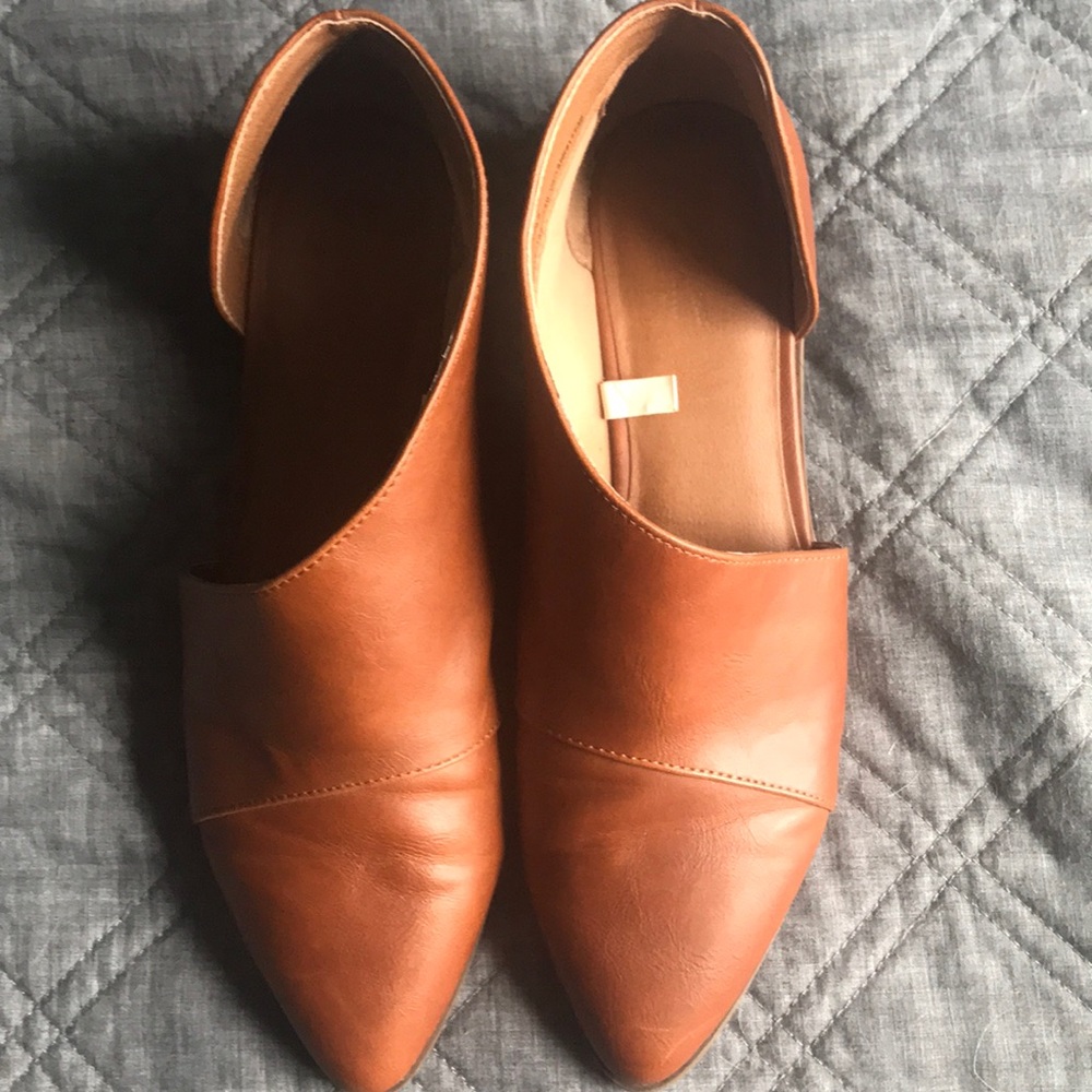 Faux leather brown shoes